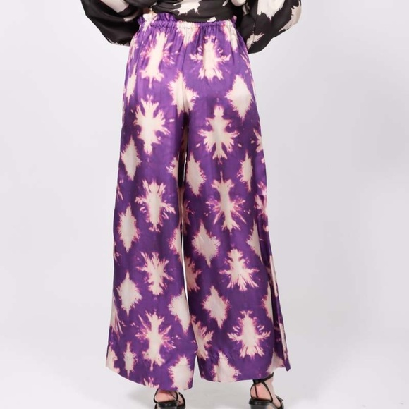 Ulla Johnson Purple and Cream Wide Leg Pants - Picture 2 of 7
